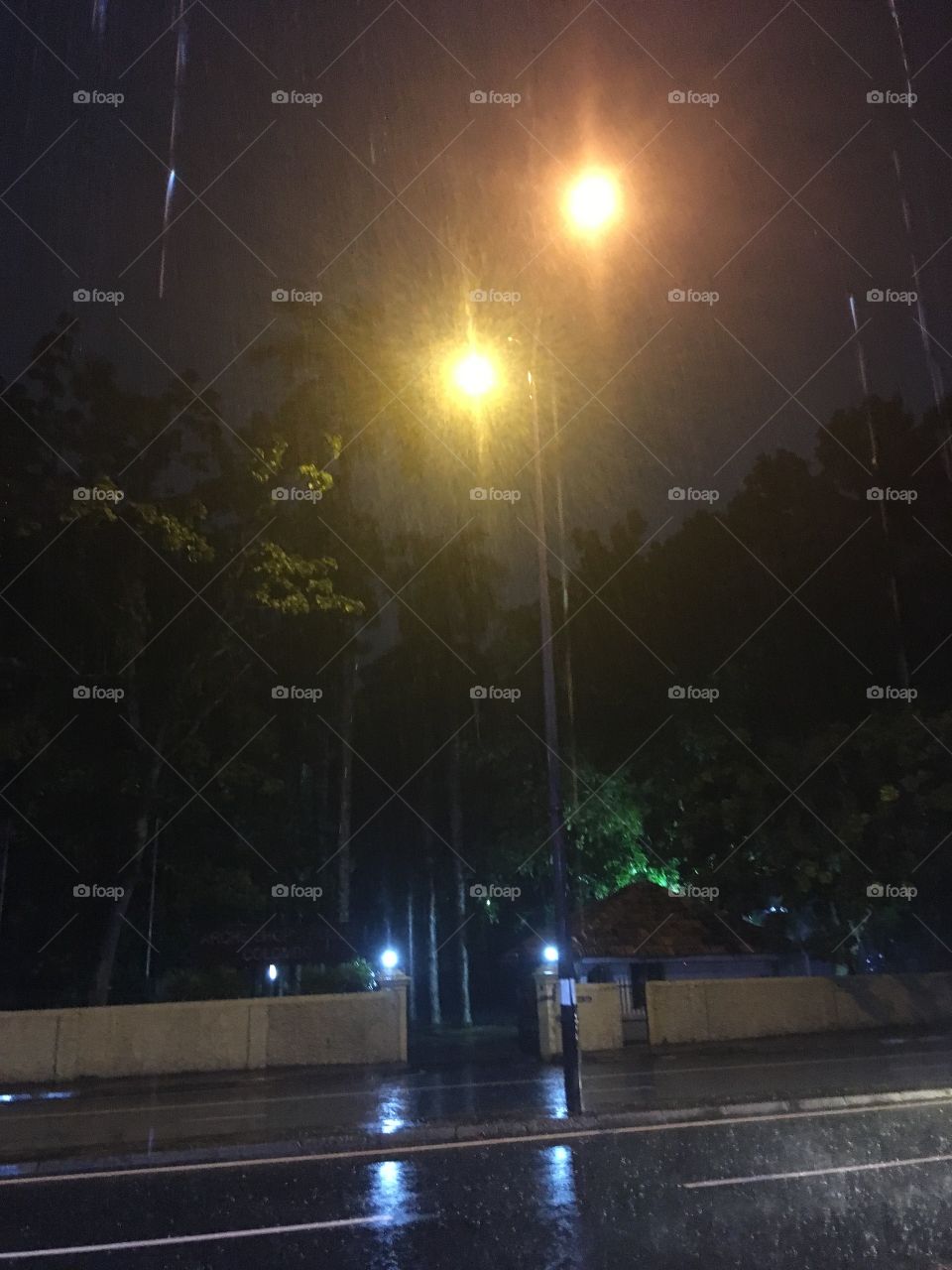 Night time raining