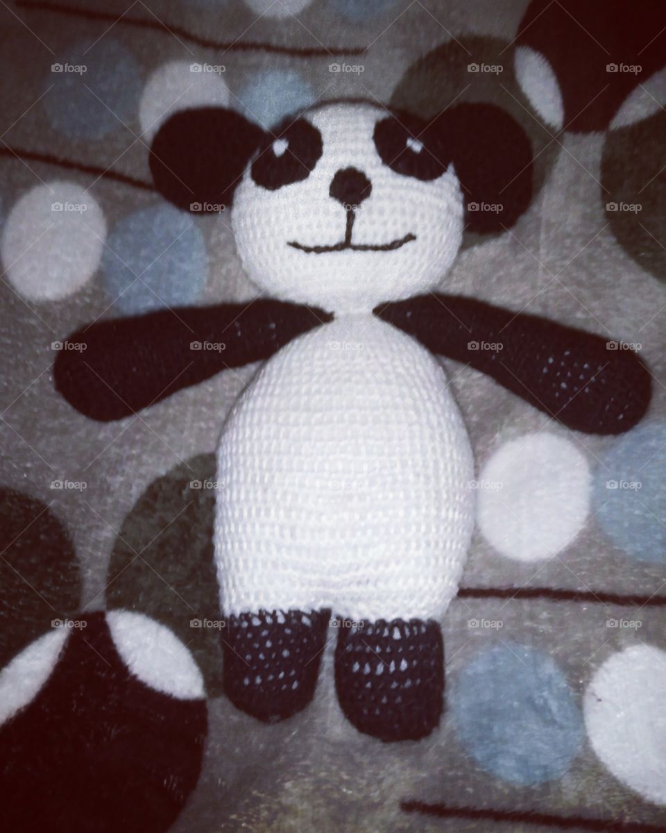 crochet panda made with love