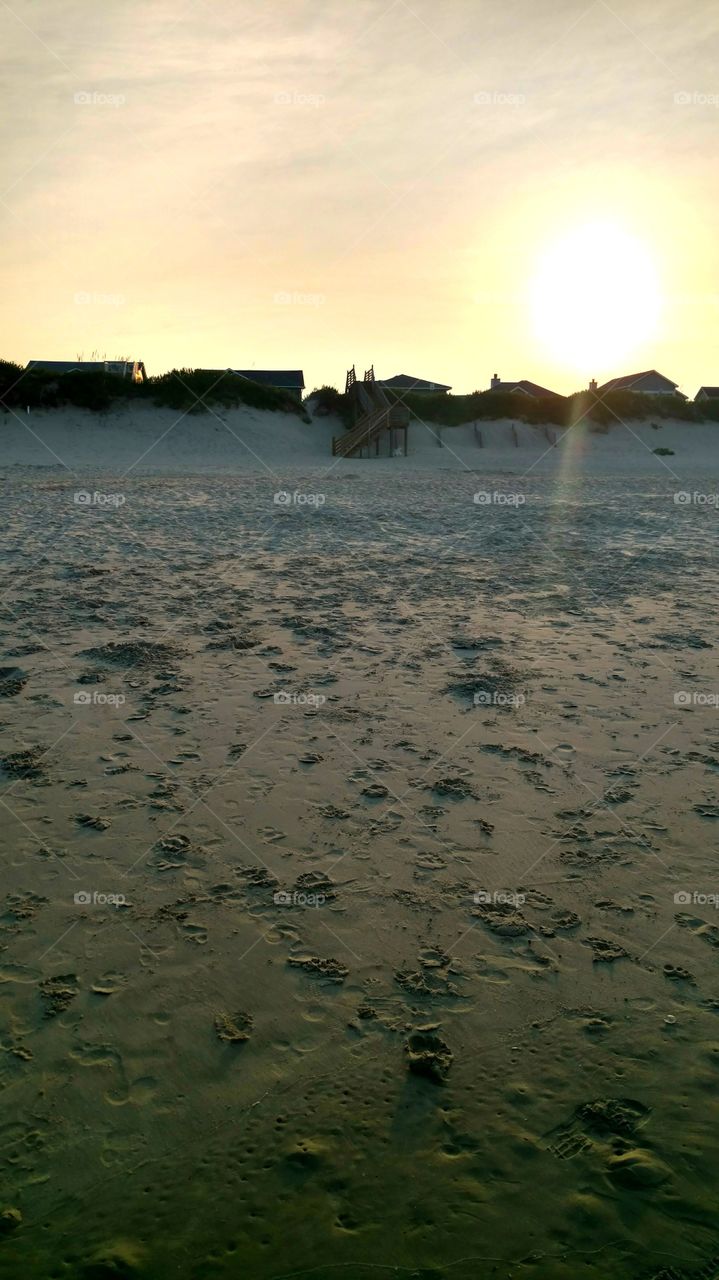 sunset on Corolla beach