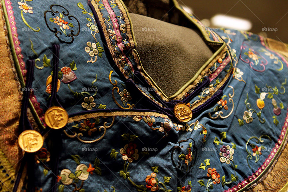 A beautiful embroidered clothes from ancient China.