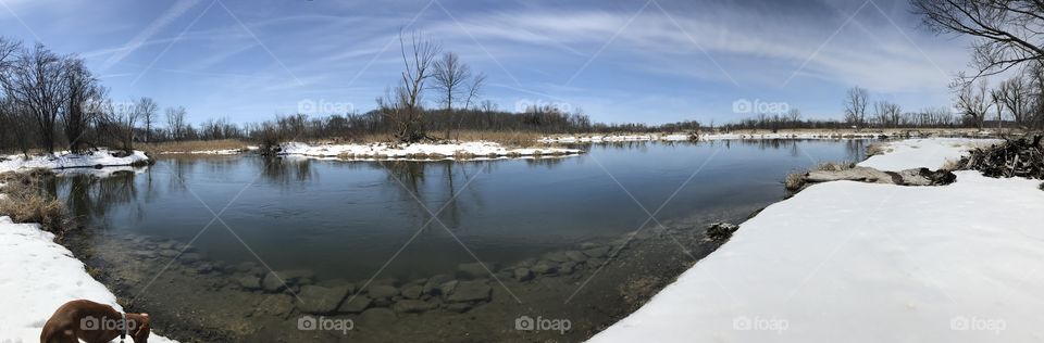 Wisconsin Winter Riverscape Panorama