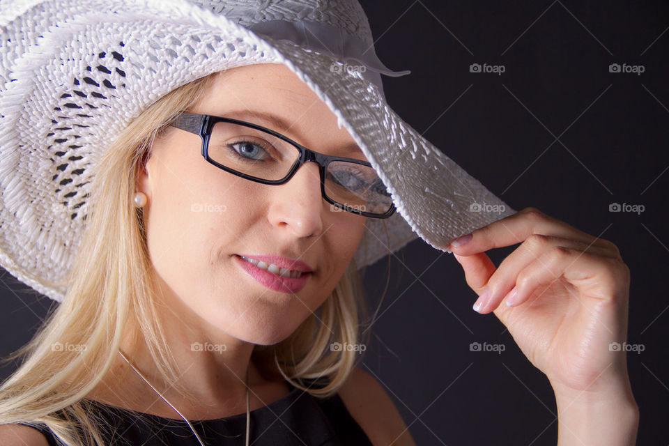 girl white glasses black by vikingheart