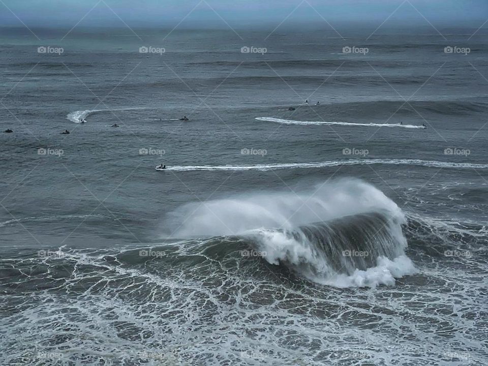 Nazaré's tiny wave, Portugal.