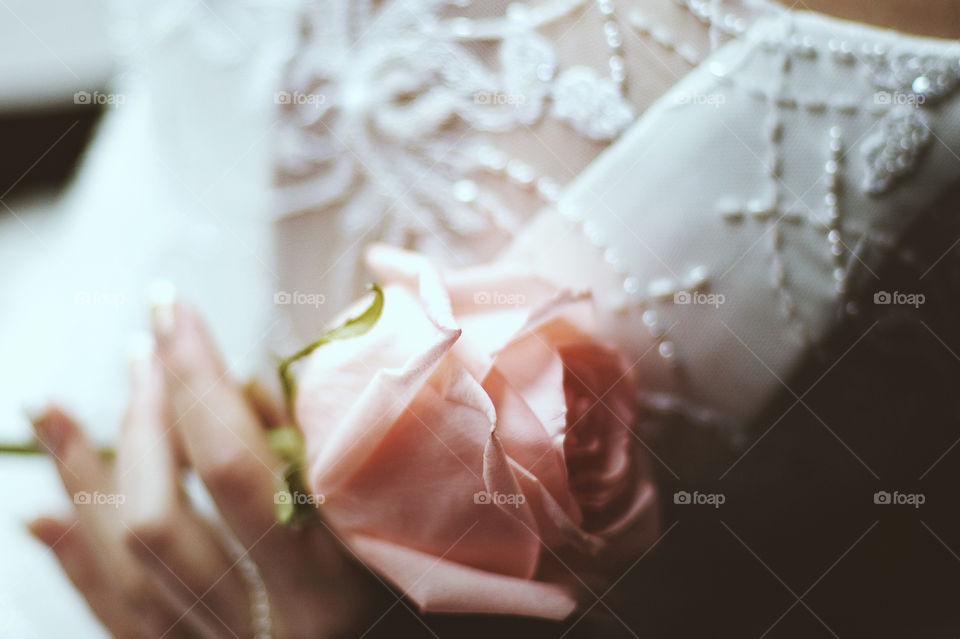 Woman holding flower