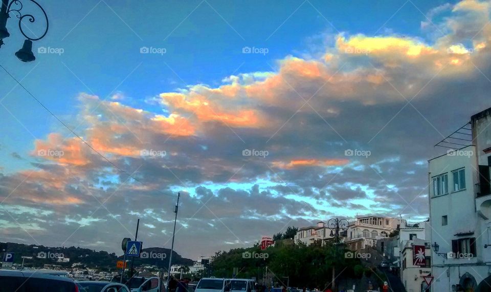 Ischia Sky. sky of Ischia Island, in italy