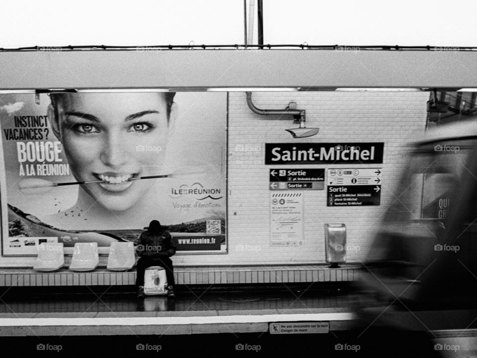 Man Waiting for Paris Metro