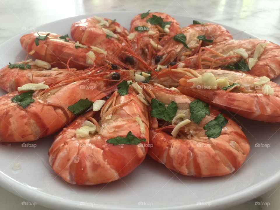 King prawns cooked in the oven