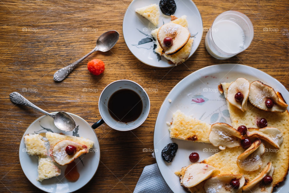 Healthy breakfast on table