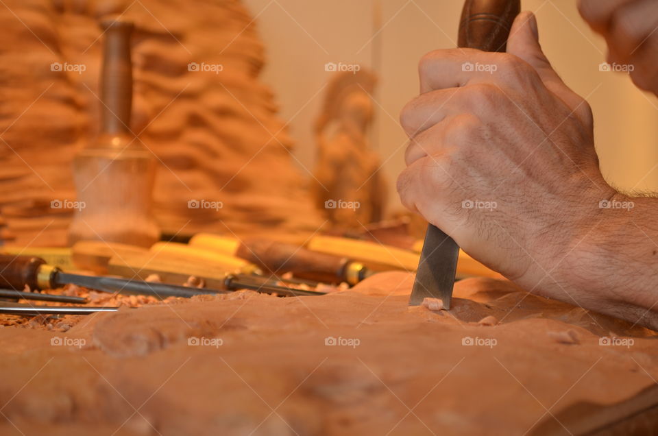 Carving beautiful pieces of art from wood