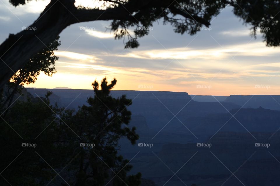 Sunset over the grand canyon
