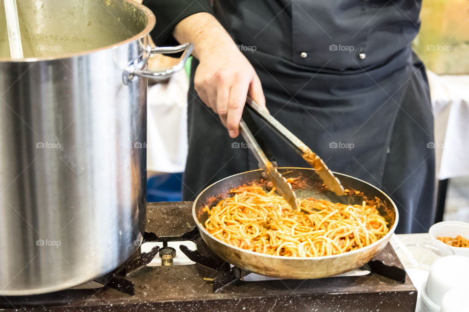 Chef preparing food