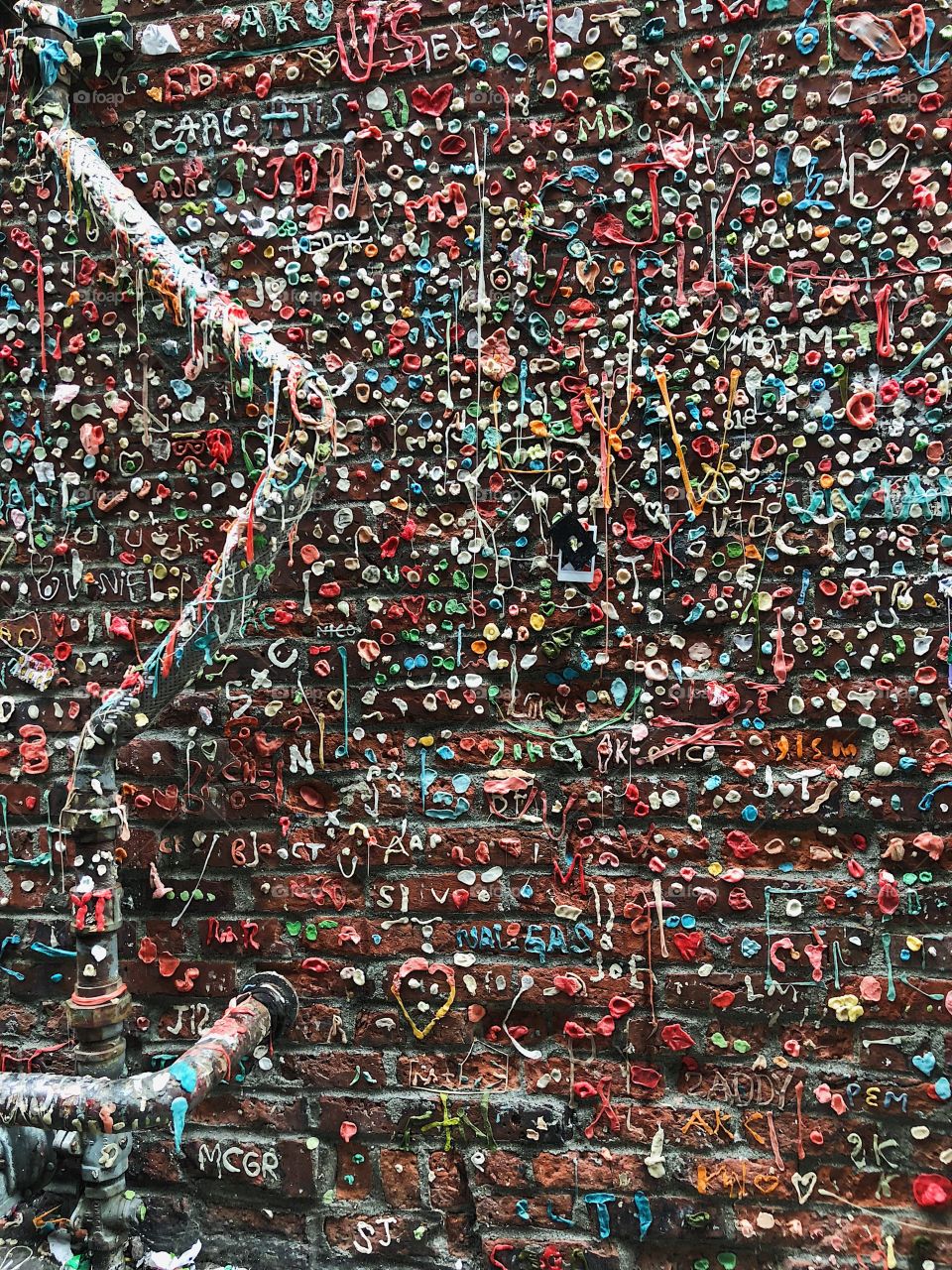 Gum wall in Seattle, WA
