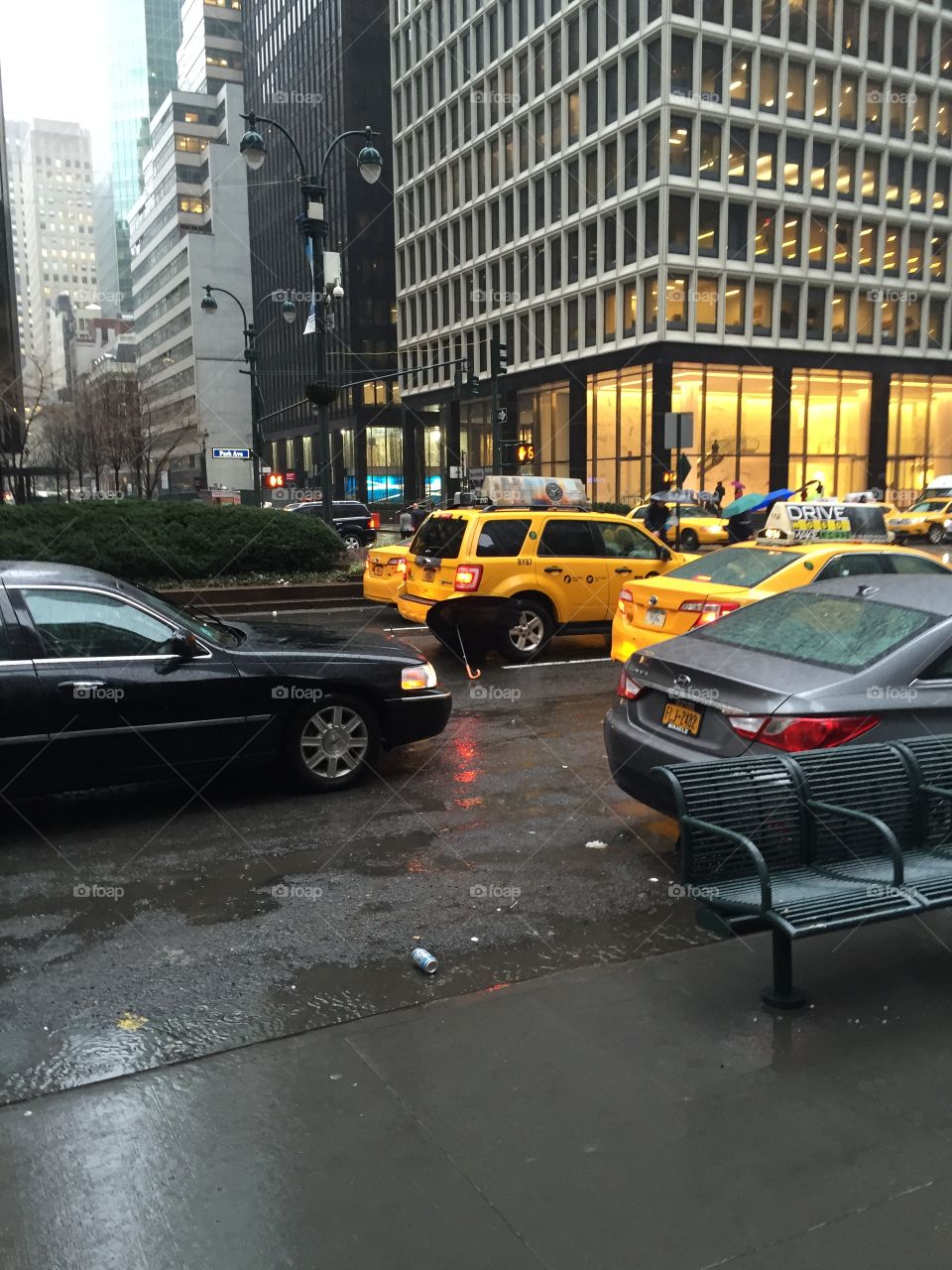Flying umbrella in NYC