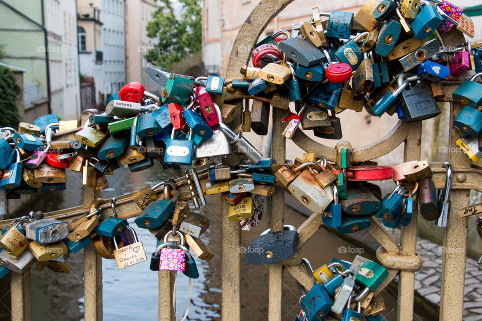Love locks in Prague