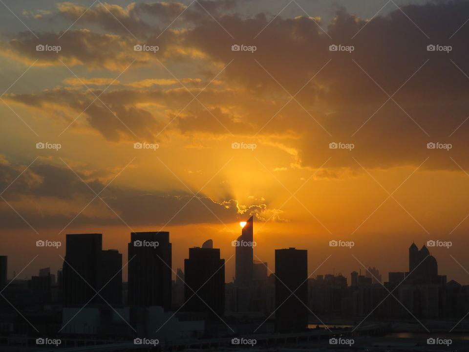 Gold sunset on Reem Island