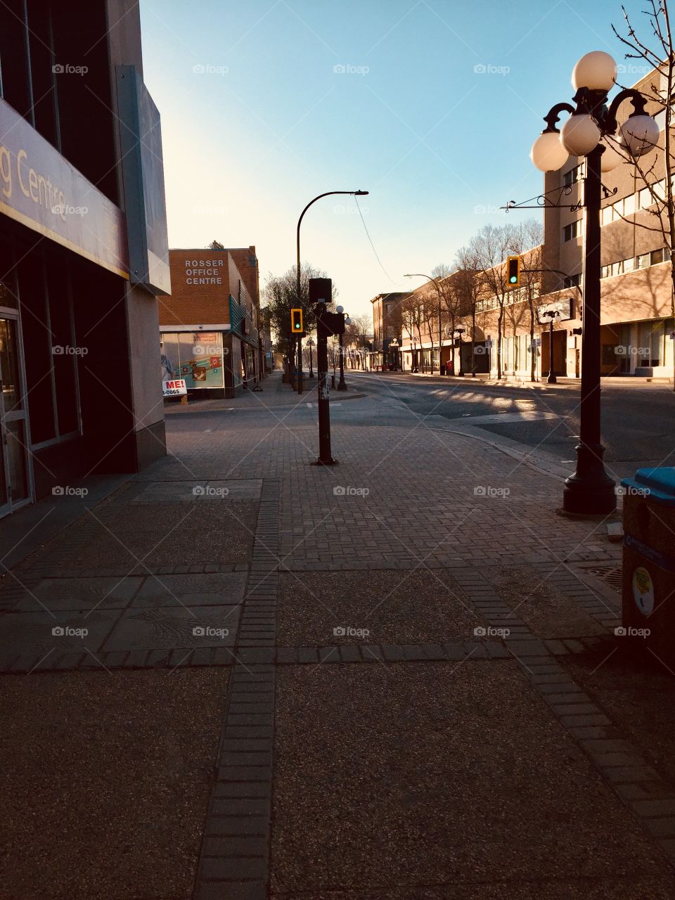 Downtown Brandon Manitoba early morning 