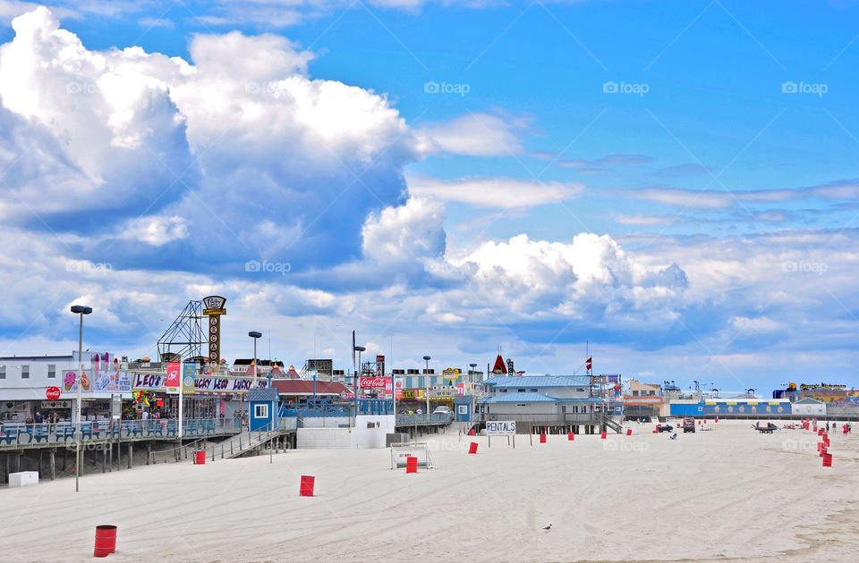 Boardwalk at Seaside Heights. The pier at Seaside Heights was not spared by Hurricane Sandy. Photo was taken 3 months before the storm hit. 