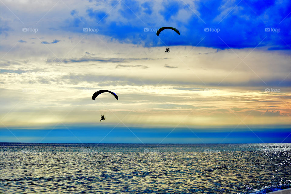 Paragliding over the sea