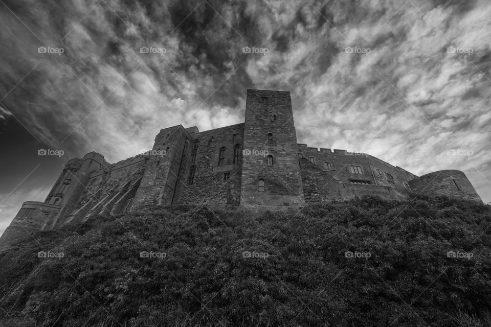 Bamburgh Castle monochrome