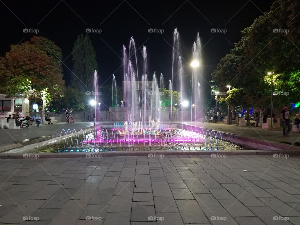 the waterfountain in kizilay square in Ankara Turkey