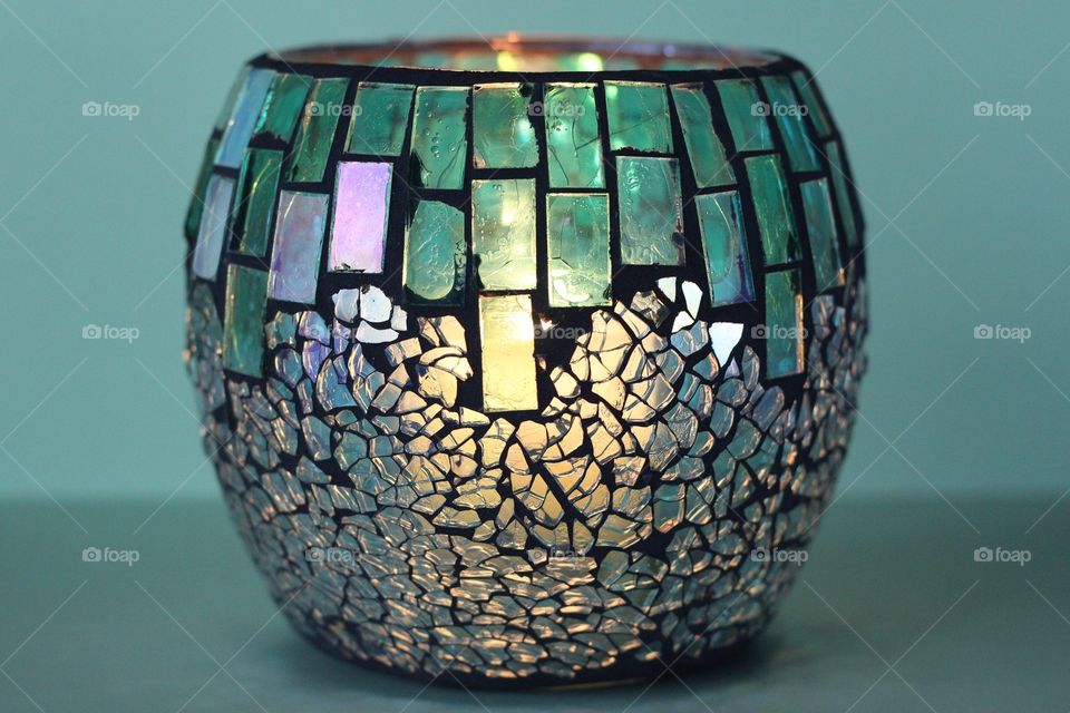 Perfect Imperfections - mosaic glass candle holder