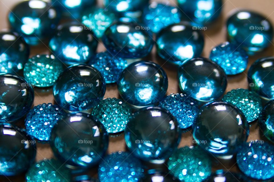 Close-up of blue gemstones