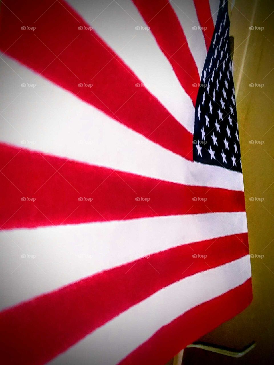 Close-up of American Flag from Stripes Looking Toward the Stars