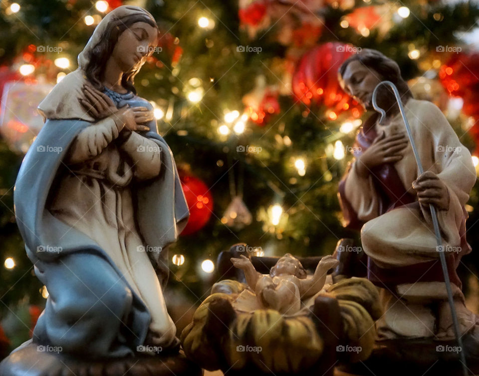 Nativity scene in christmas