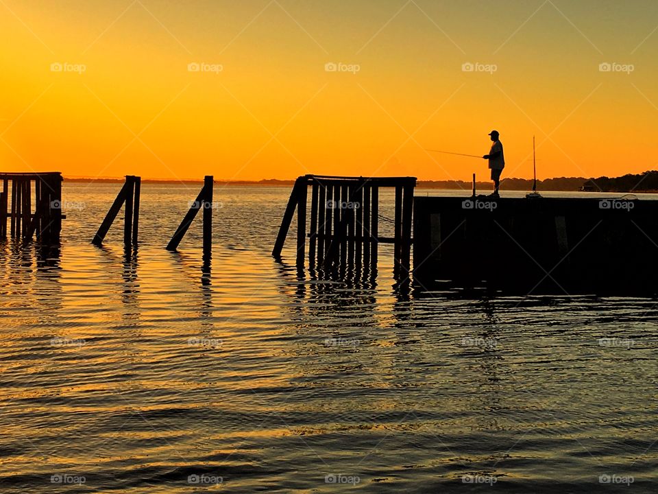 Sunset, Water, Dawn, Pier, Sea