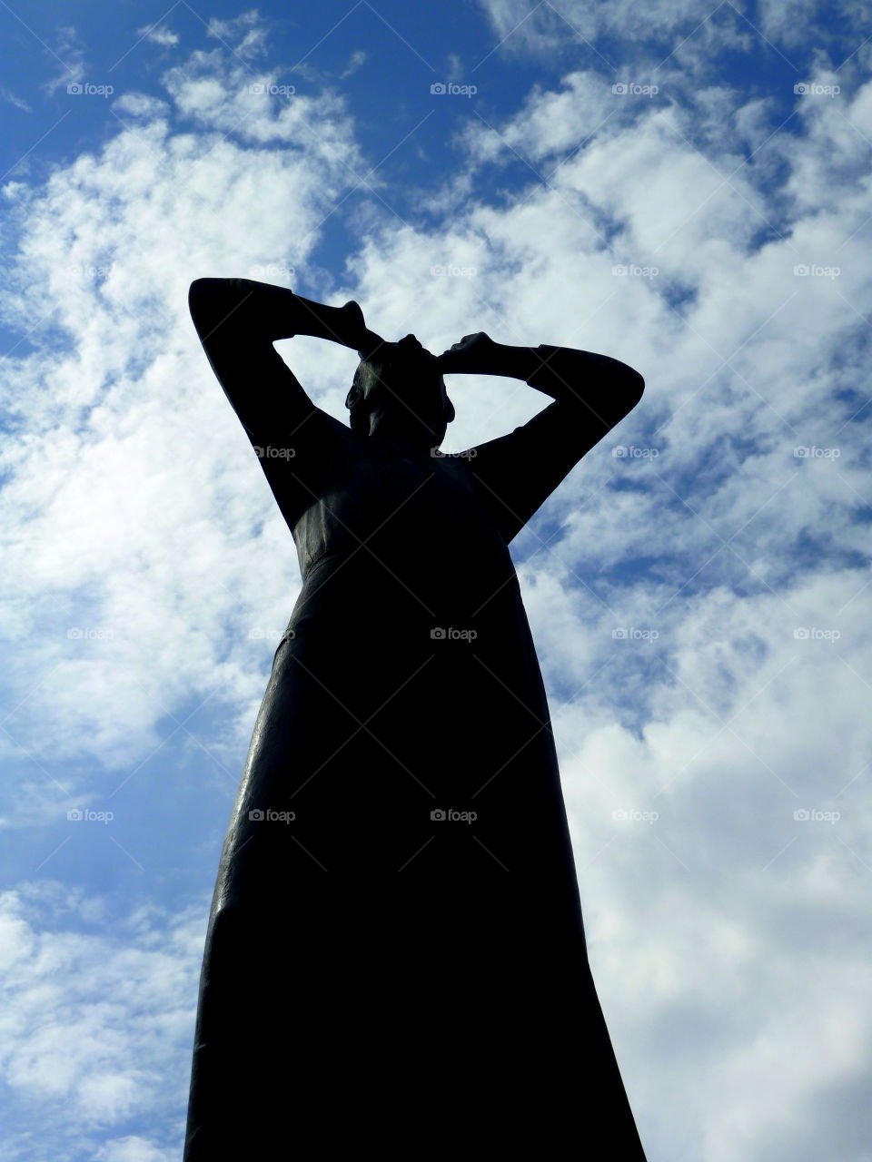 silhouette shouting in the clouds