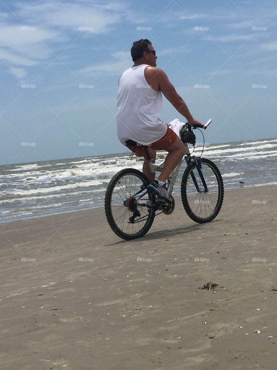 Cycling on the beach 