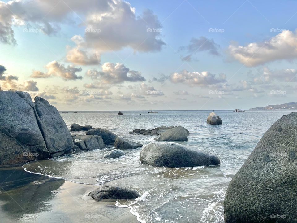 Paisaje en la playa 