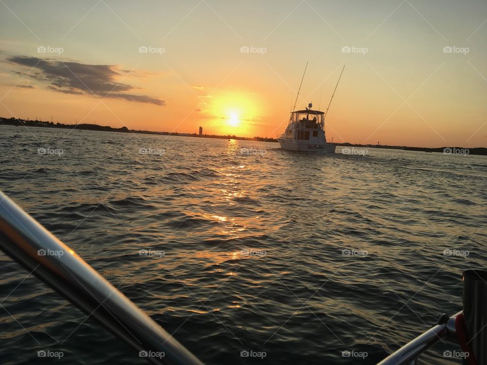 Sunset on the boat