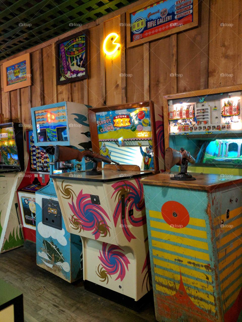 Vintage arcade machines at World Famous Penny Arcade, Manitou Springs, Colorado