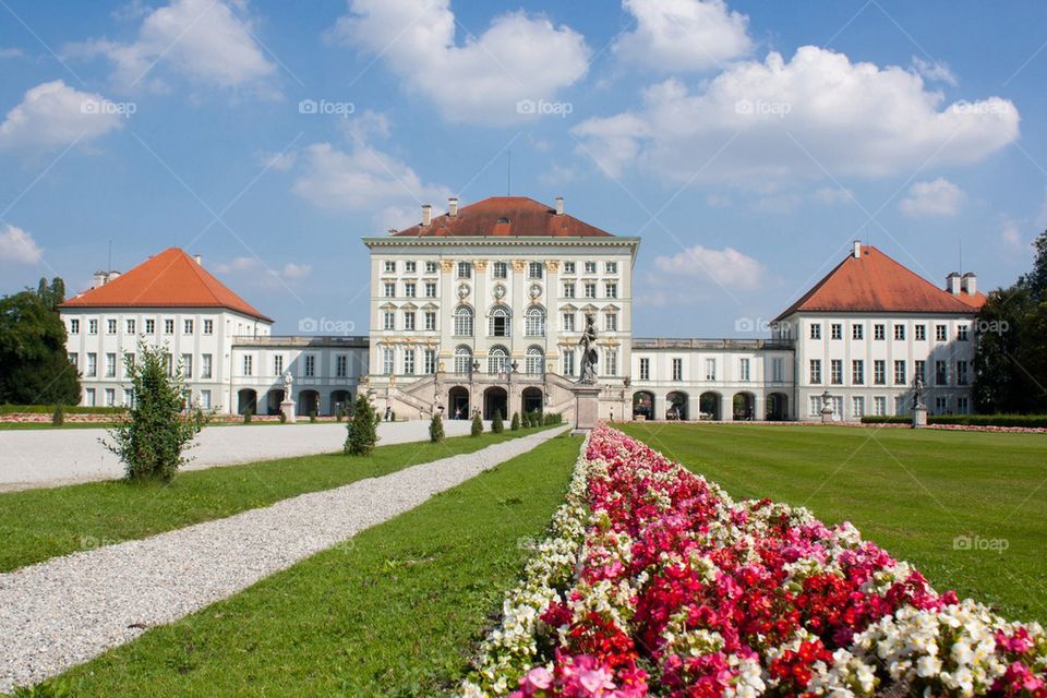 Flowers blooming at schloss nymphenburg