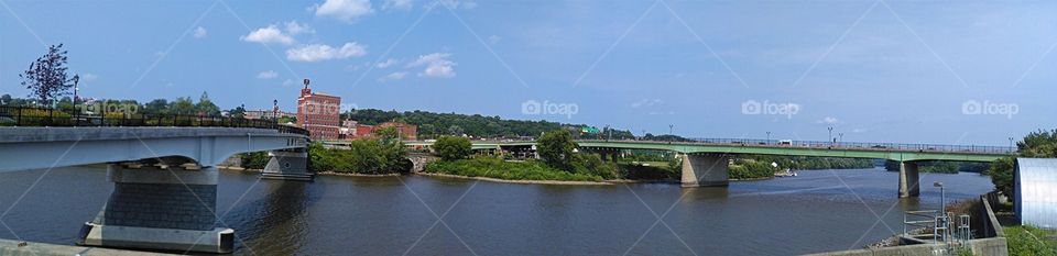 Bridges going in and out of a small city