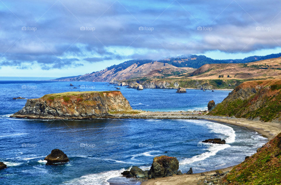 ocean clouds california coast by vfritts