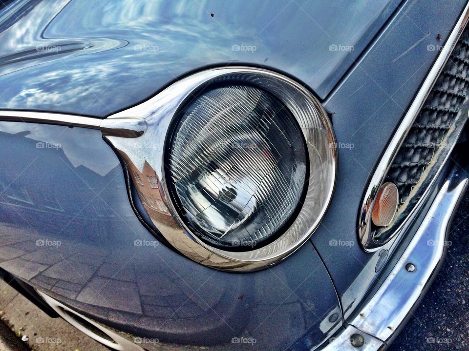 Vintage Nissan car headlight