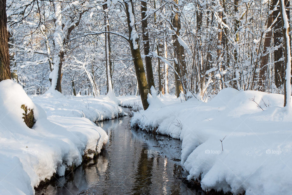 Winter stream in Munich 