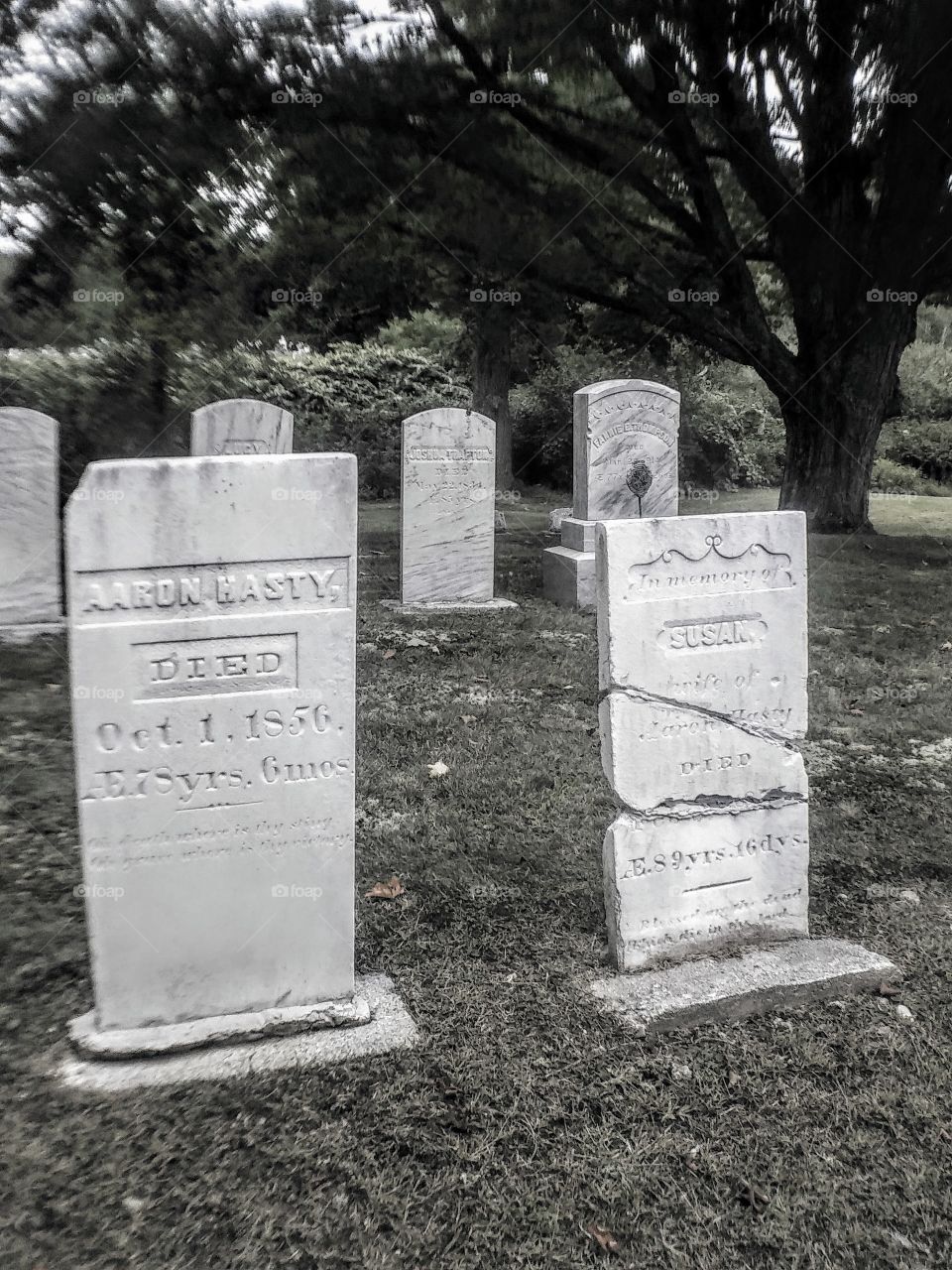 black and white tombstone