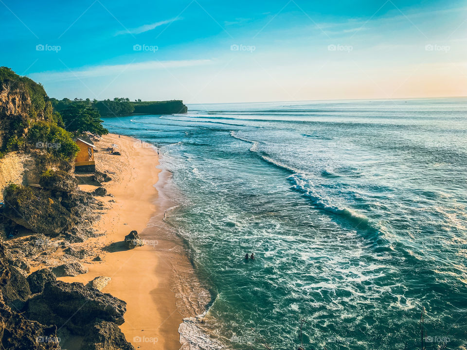 Panoramic Balangan Beach from above 