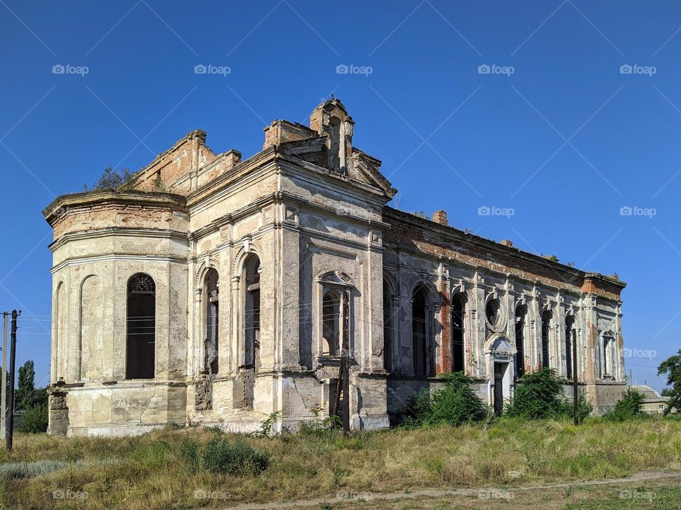 Ruined Cathedral of the Assumption of the Blessed Virgin Mary. Odessa region, Ukraine.