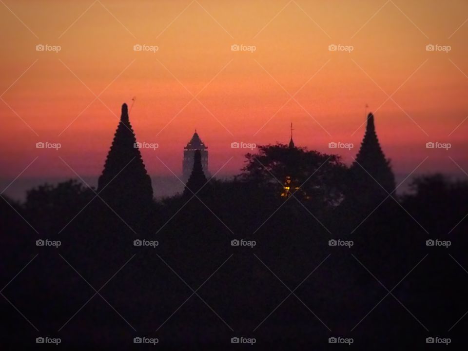 Sunset time in Bagan, Myanmar