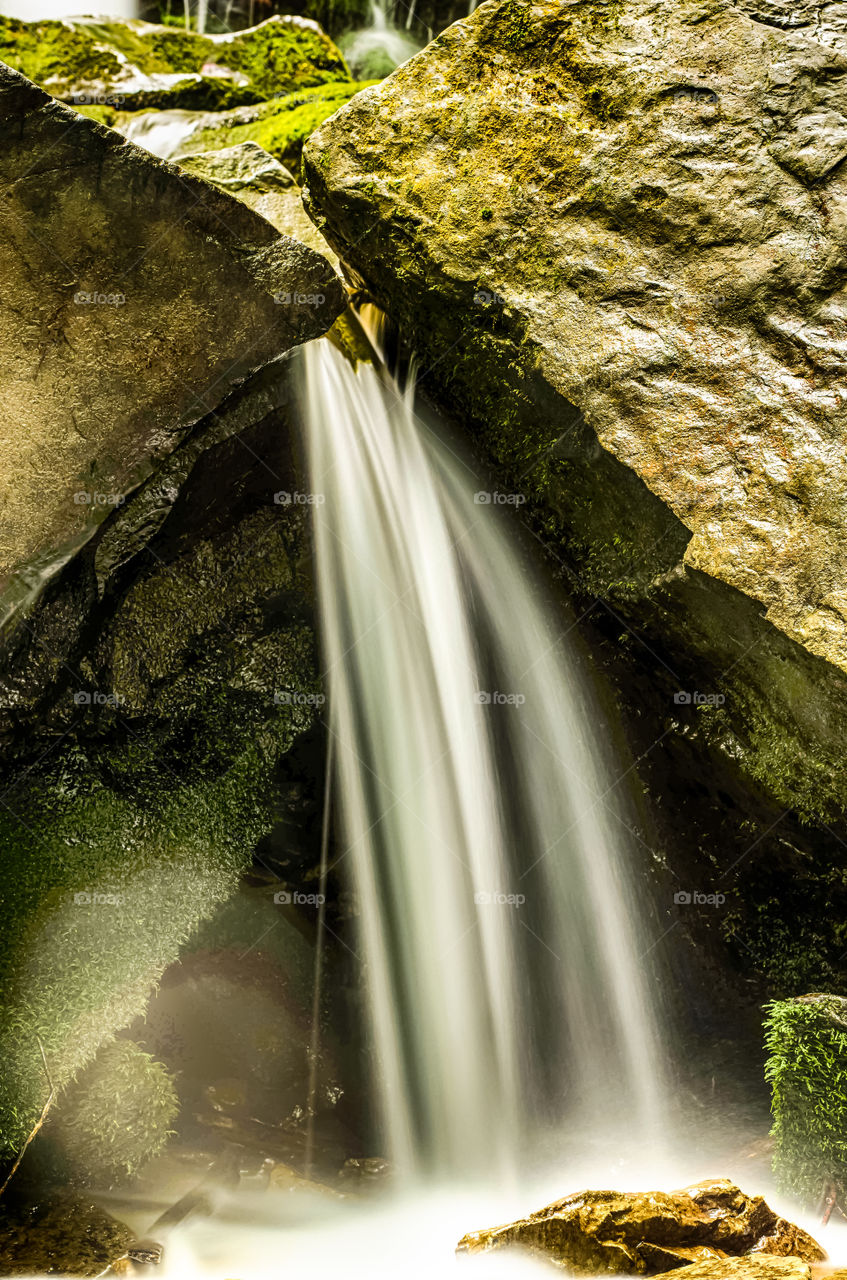 Scenic view of waterfall