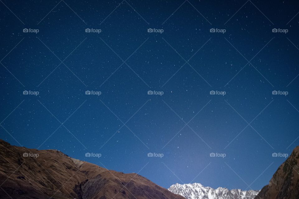 Beautiful scene of millions start over sky in Georgia 