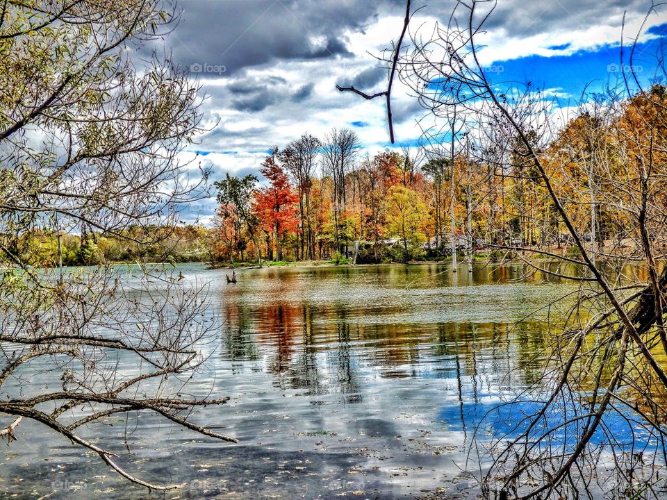 Beautiful fall water view