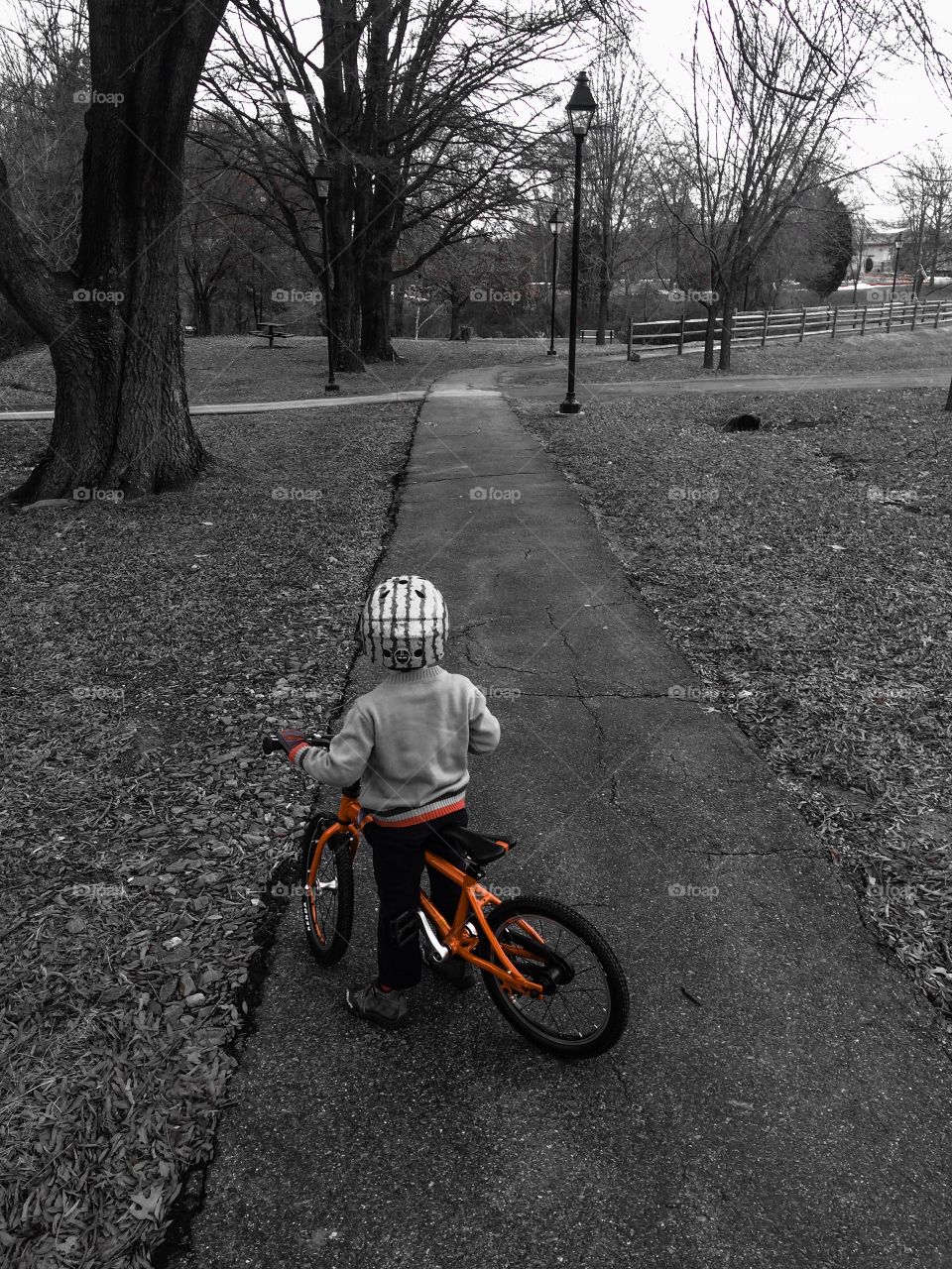 Child on bike - winter cycling