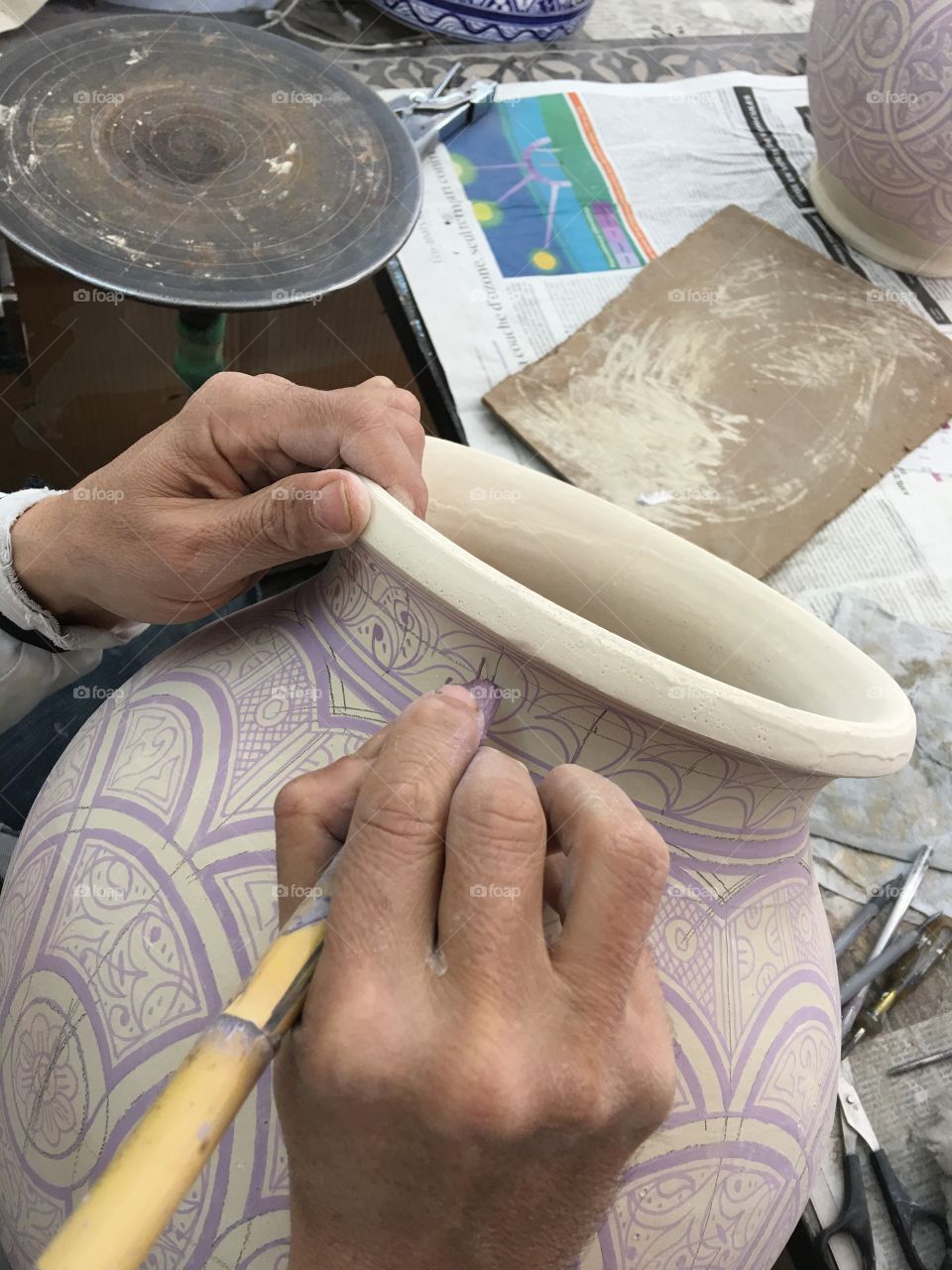 Handmade pottery in fez 