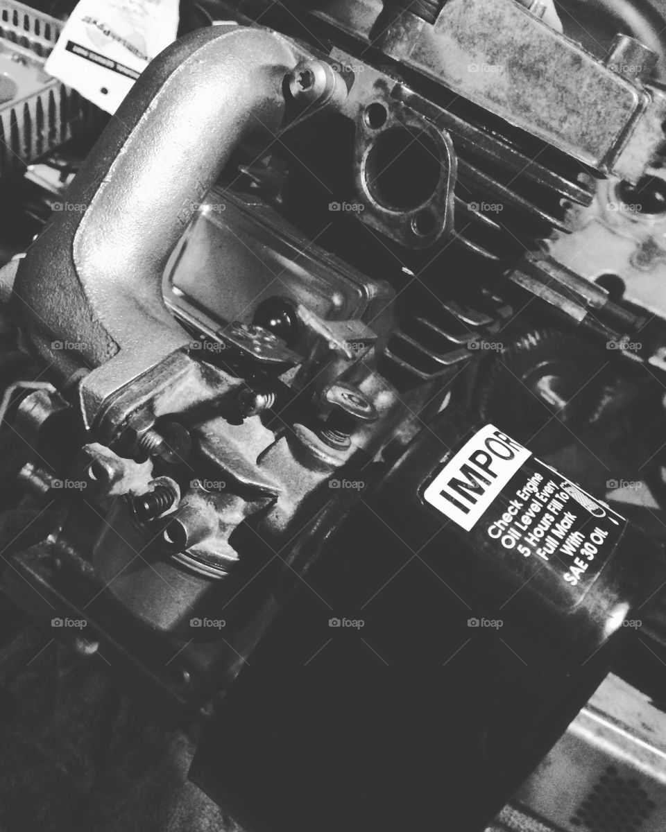 10HP Tecumseh Engine Black & White