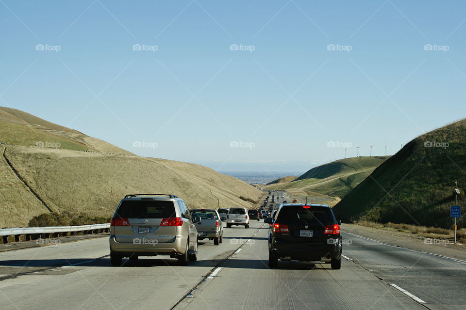 Freeway in hills 